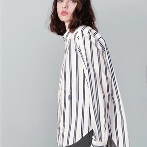 Grace & Mila Navy Striped Shirt